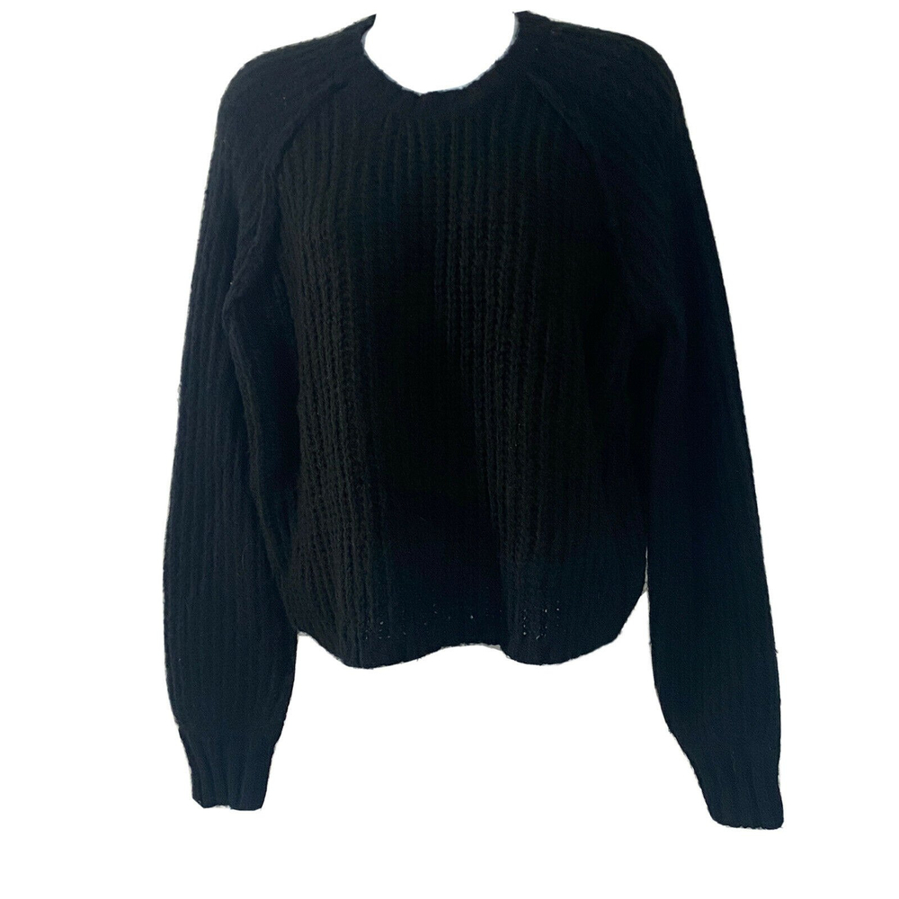 New With Tags Womens Wild Fable Black Crewneck Raglan Pullover Sweater-Size S